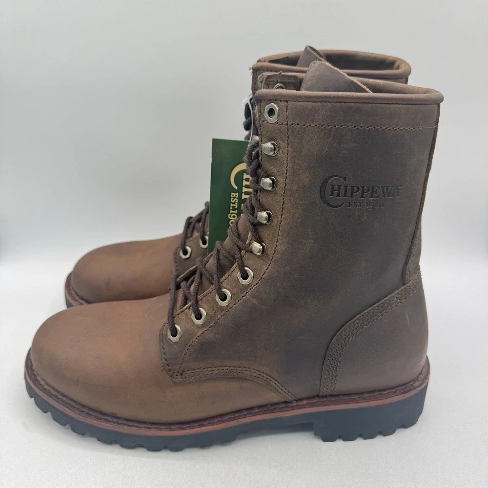 Chippewa Wood Classic 2.0 Boots Men's Size 10.5 D Brown Leather Soft Toe - Picture 2 of 16